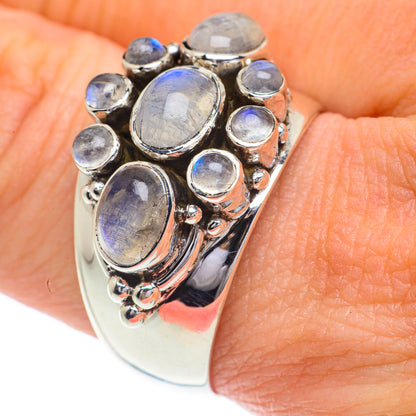 Rainbow Moonstone Rings handcrafted by Ana Silver Co - RING62992