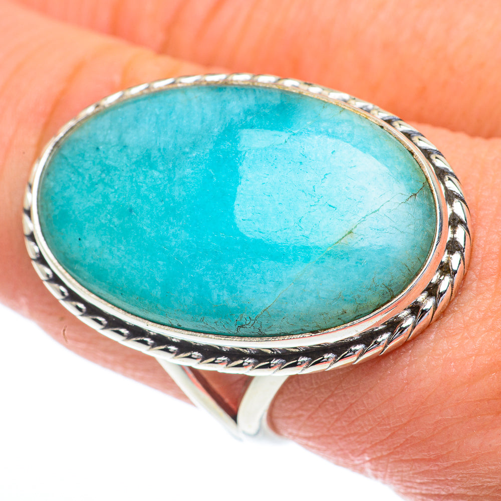 Peruvian Amazonite Rings handcrafted by Ana Silver Co - RING63023