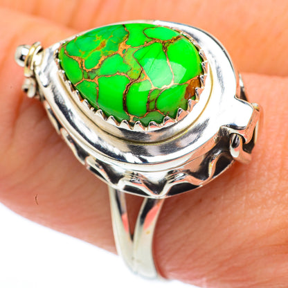 Green Copper Composite Turquoise Rings handcrafted by Ana Silver Co - RING63025