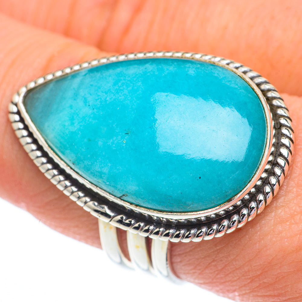 Peruvian Amazonite Rings handcrafted by Ana Silver Co - RING63039