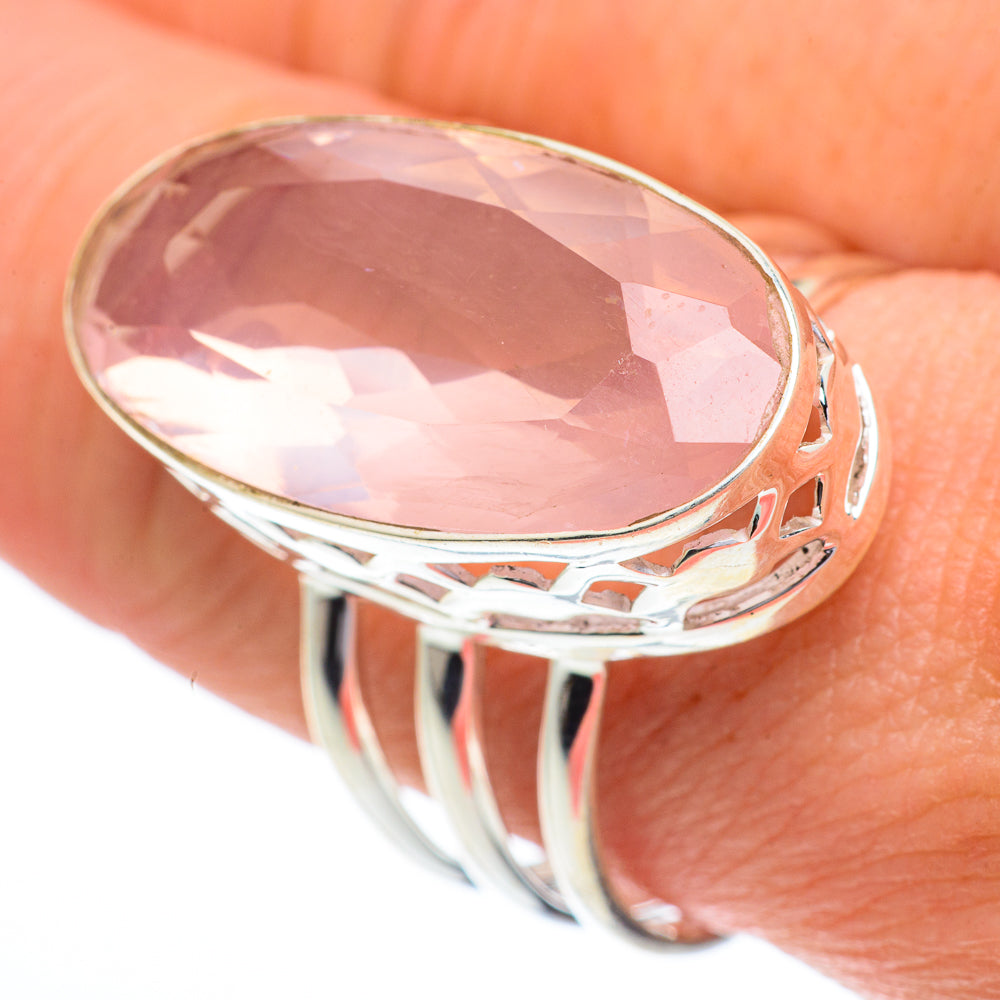 Rose Quartz Rings handcrafted by Ana Silver Co - RING63044