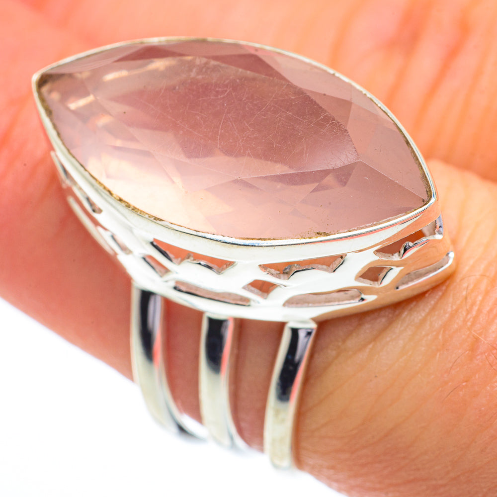 Rose Quartz Rings handcrafted by Ana Silver Co - RING63045