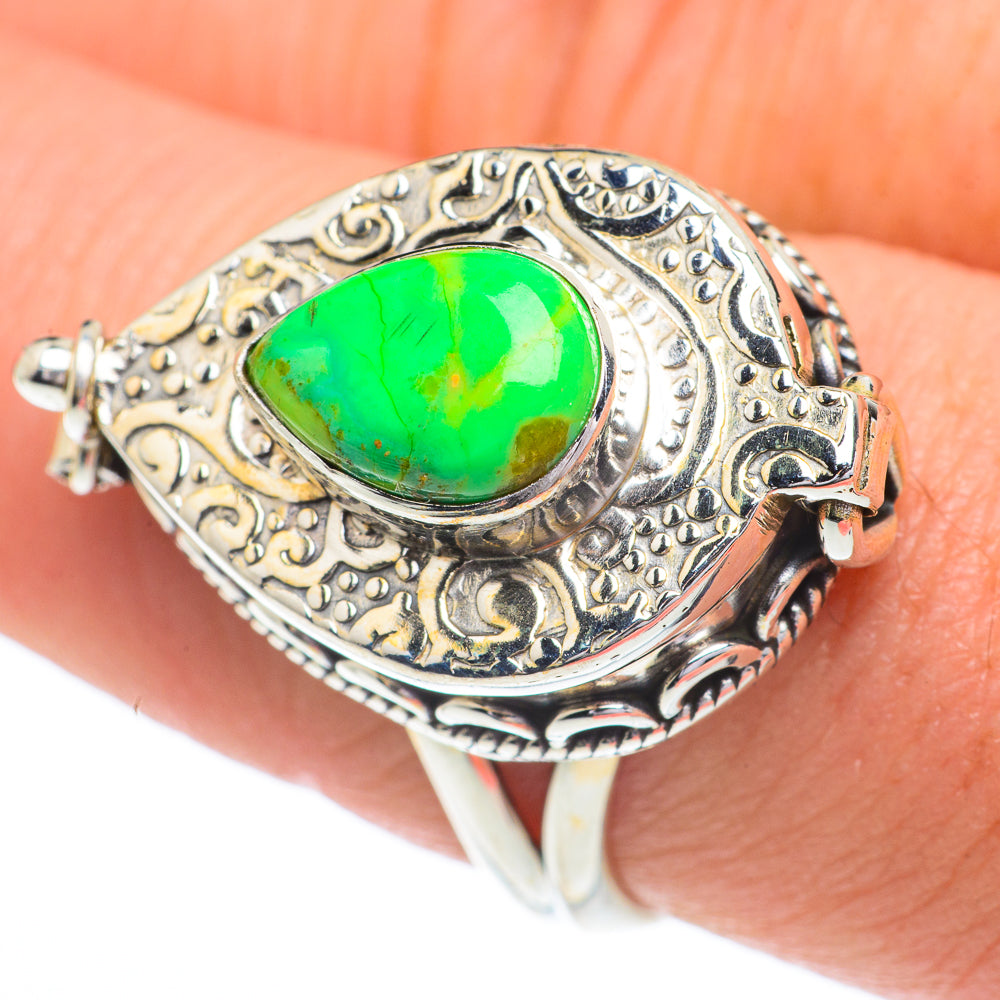 Green Copper Composite Turquoise Rings handcrafted by Ana Silver Co - RING63051