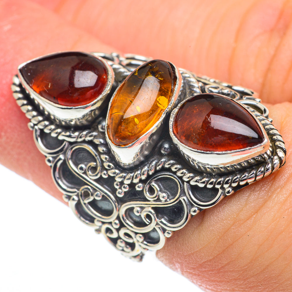 Baltic Amber Rings handcrafted by Ana Silver Co - RING63055