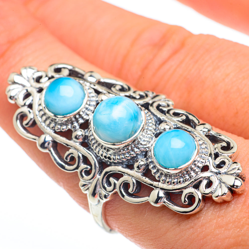 Larimar Rings handcrafted by Ana Silver Co - RING63081