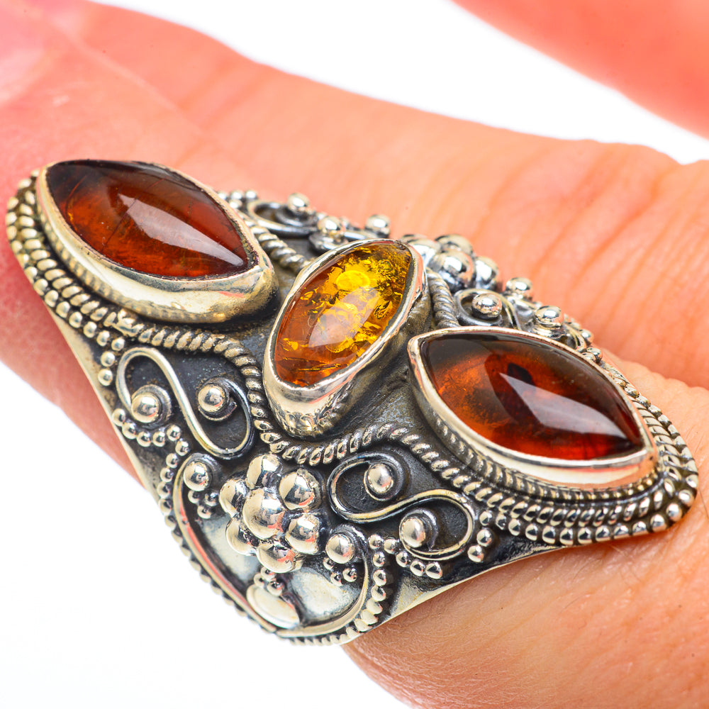Baltic Amber Rings handcrafted by Ana Silver Co - RING63085