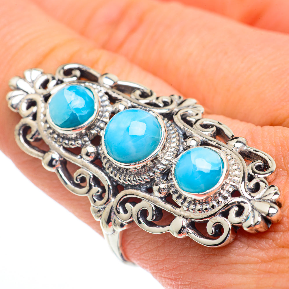 Larimar Rings handcrafted by Ana Silver Co - RING63087