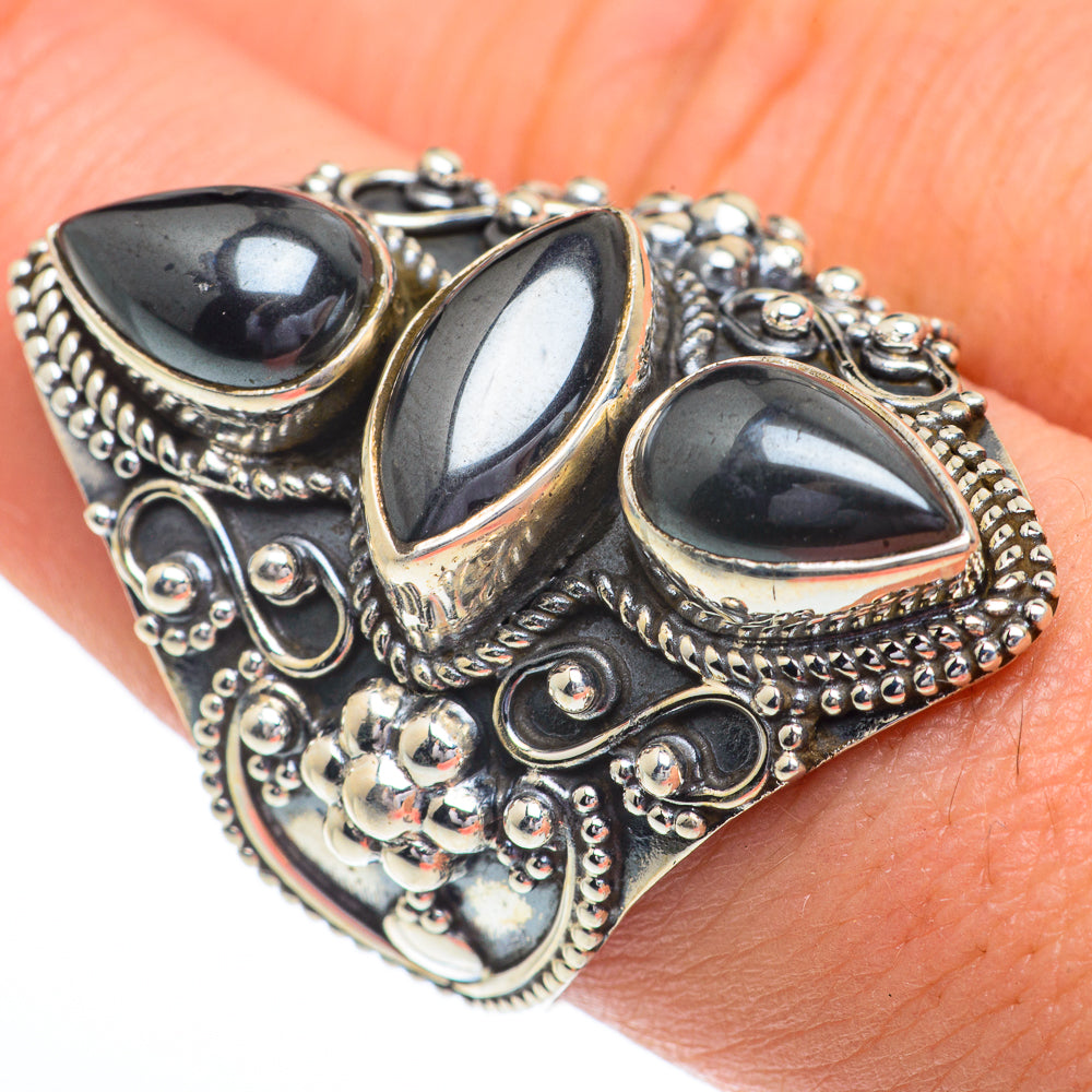 Hematite Rings handcrafted by Ana Silver Co - RING63102