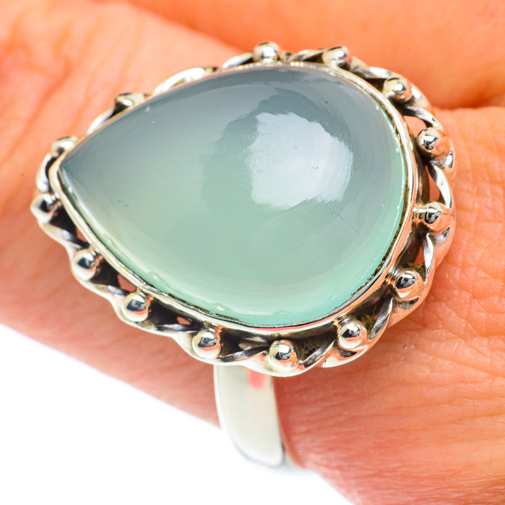 Aqua Chalcedony Rings handcrafted by Ana Silver Co - RING63112