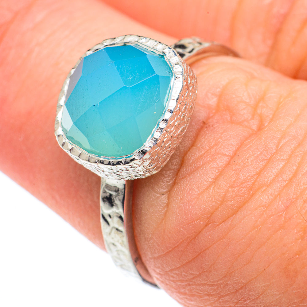 Aqua Chalcedony Rings handcrafted by Ana Silver Co - RING63116