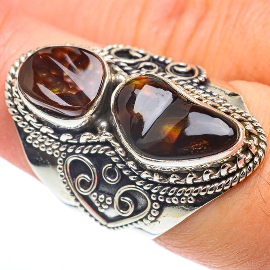 Mexican Fire Agate Rings handcrafted by Ana Silver Co - RING63149