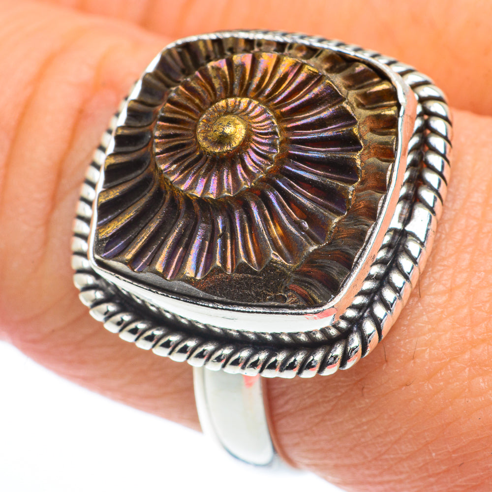 Pyrite Fossil Rings handcrafted by Ana Silver Co - RING63158