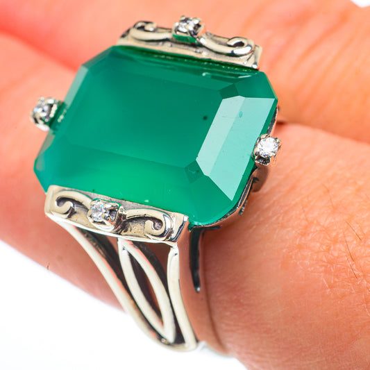 Green Onyx Rings handcrafted by Ana Silver Co - RING63173