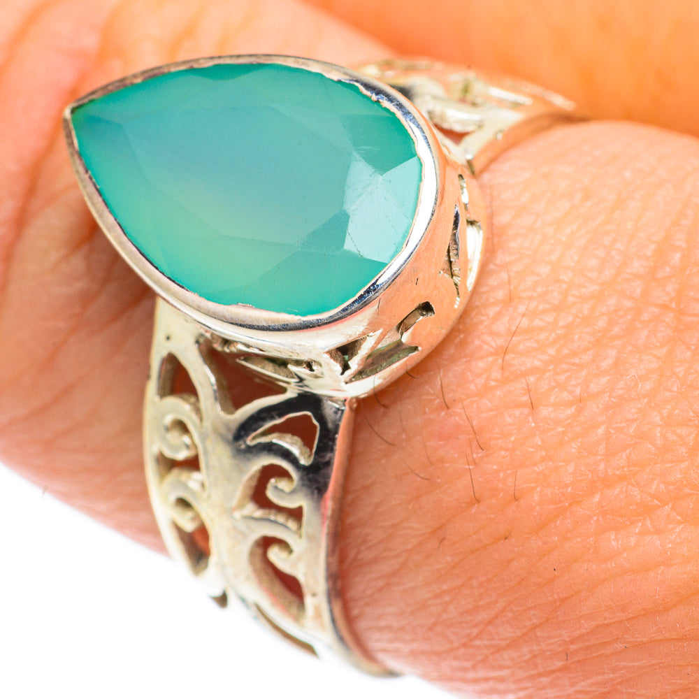 Aqua Chalcedony Rings handcrafted by Ana Silver Co - RING63200
