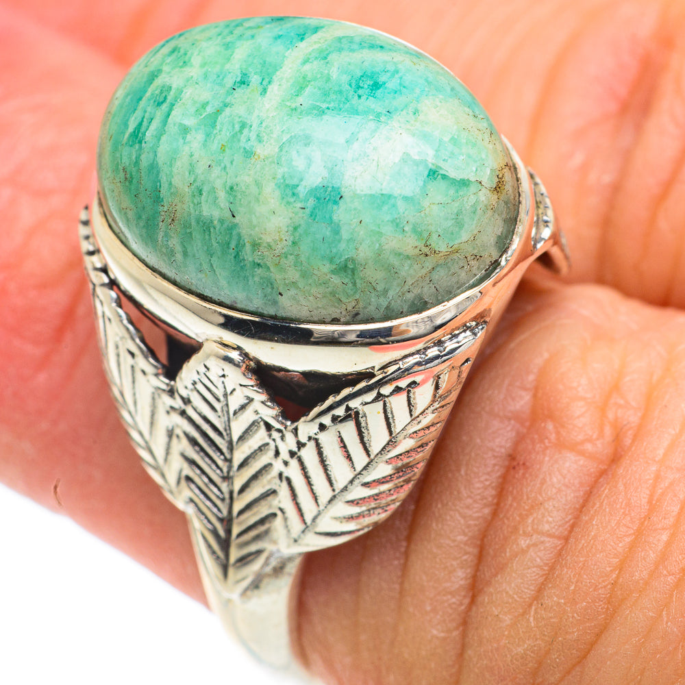 Peruvian Amazonite Rings handcrafted by Ana Silver Co - RING63202