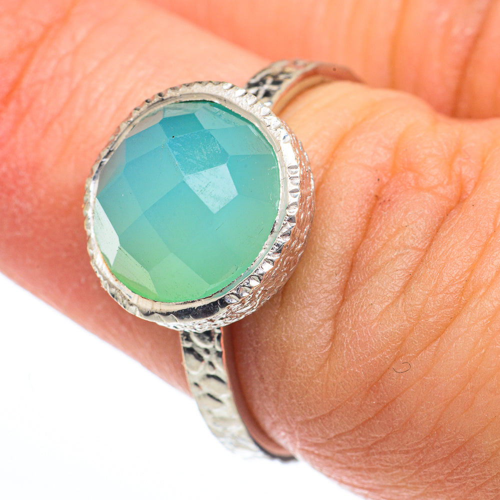 Aqua Chalcedony Rings handcrafted by Ana Silver Co - RING63225