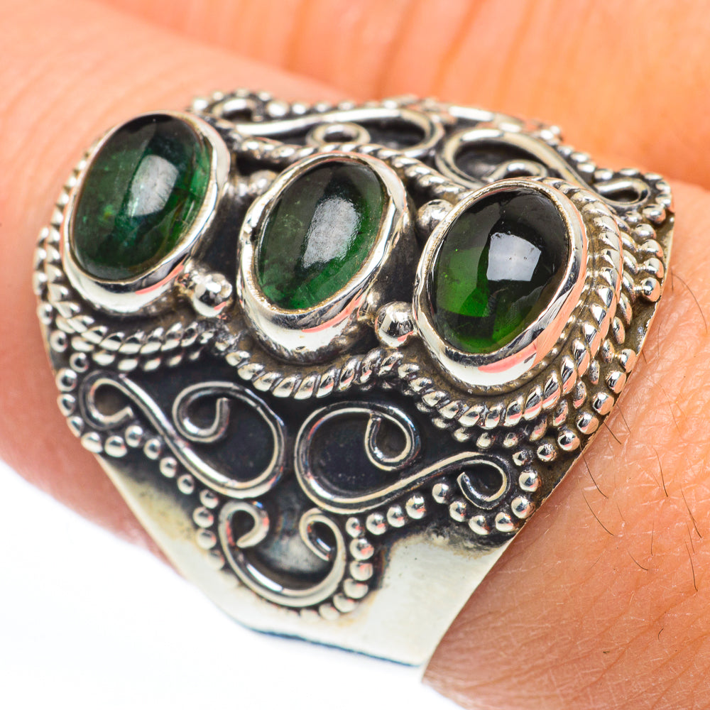 Green Tourmaline Rings handcrafted by Ana Silver Co - RING63250
