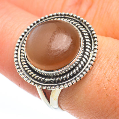 Peach Moonstone Rings handcrafted by Ana Silver Co - RING63254