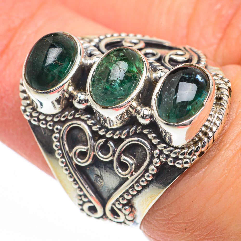 Green Tourmaline Rings handcrafted by Ana Silver Co - RING63263