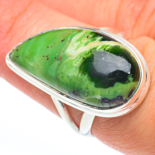 Australian Green Opal Rings handcrafted by Ana Silver Co - RING63266