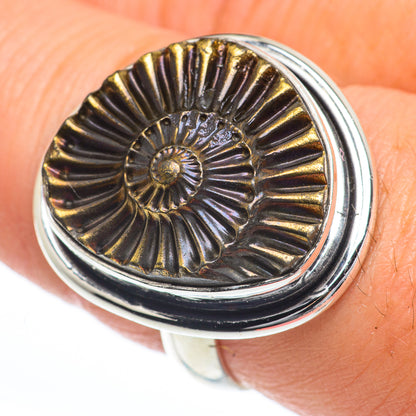 Pyrite Fossil Rings handcrafted by Ana Silver Co - RING63274