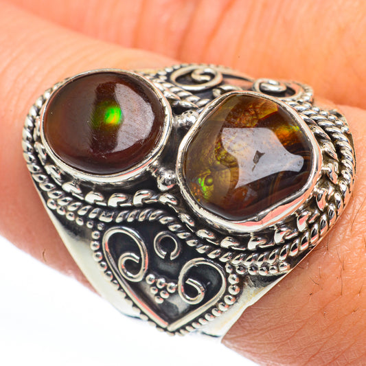 Mexican Fire Agate Rings handcrafted by Ana Silver Co - RING63298