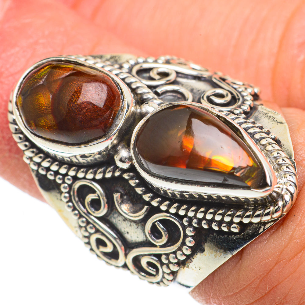 Mexican Fire Agate Rings handcrafted by Ana Silver Co - RING63323
