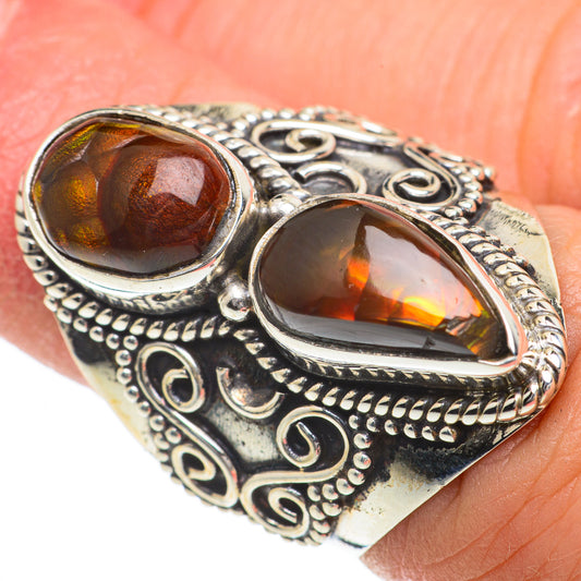 Mexican Fire Agate Rings handcrafted by Ana Silver Co - RING63323