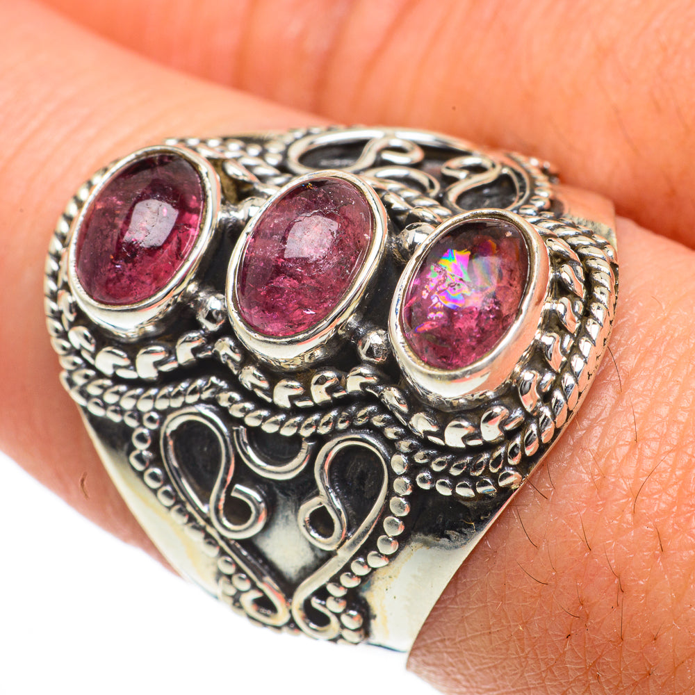 Pink Tourmaline Rings handcrafted by Ana Silver Co - RING63326