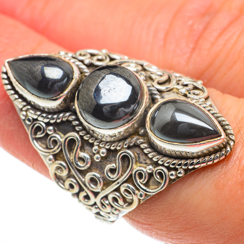 Hematite Rings handcrafted by Ana Silver Co - RING63359