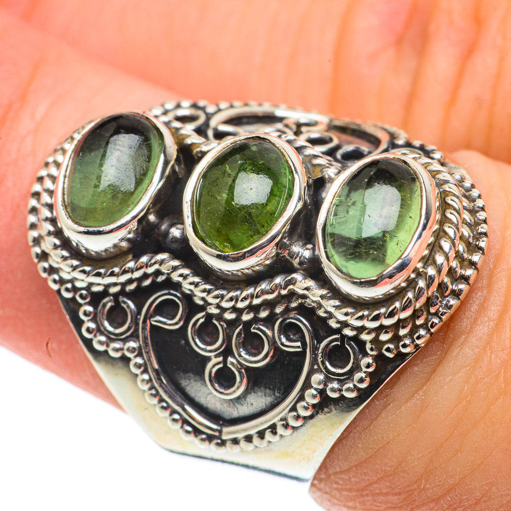 Green Tourmaline Rings handcrafted by Ana Silver Co - RING63388