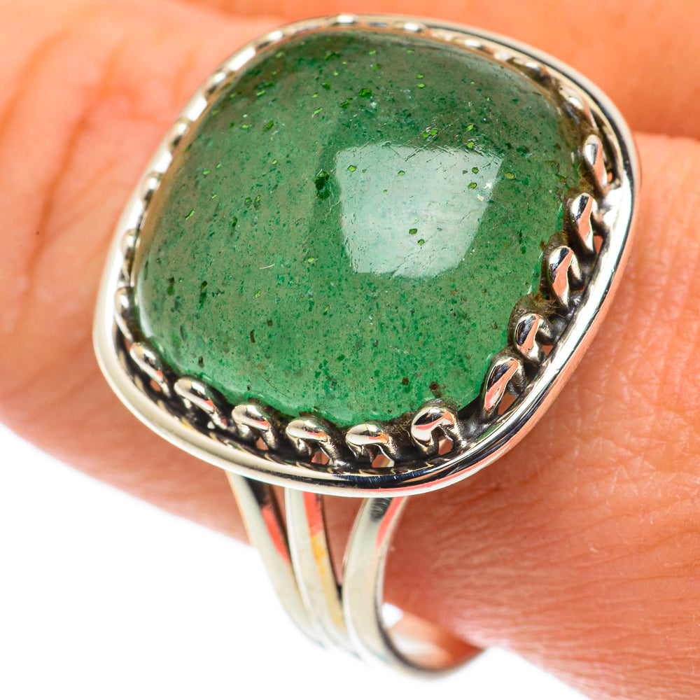 Green Aventurine Rings handcrafted by Ana Silver Co - RING63411