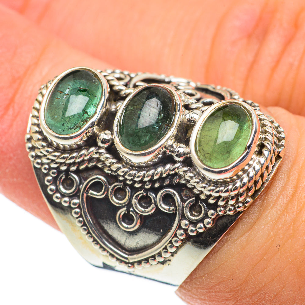 Green Tourmaline Rings handcrafted by Ana Silver Co - RING63429
