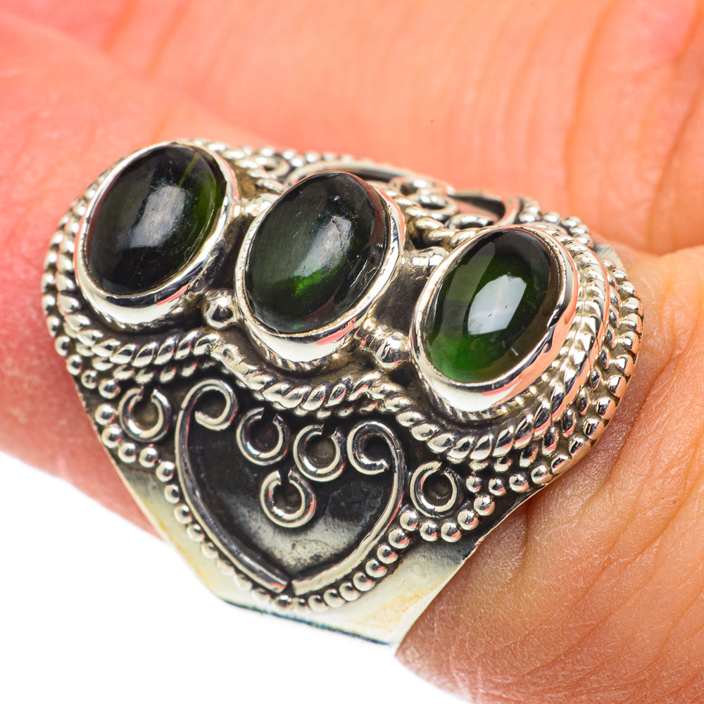 Green Tourmaline Rings handcrafted by Ana Silver Co - RING63450