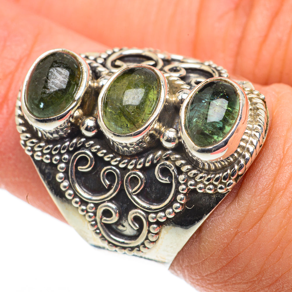 Green Tourmaline Rings handcrafted by Ana Silver Co - RING63470