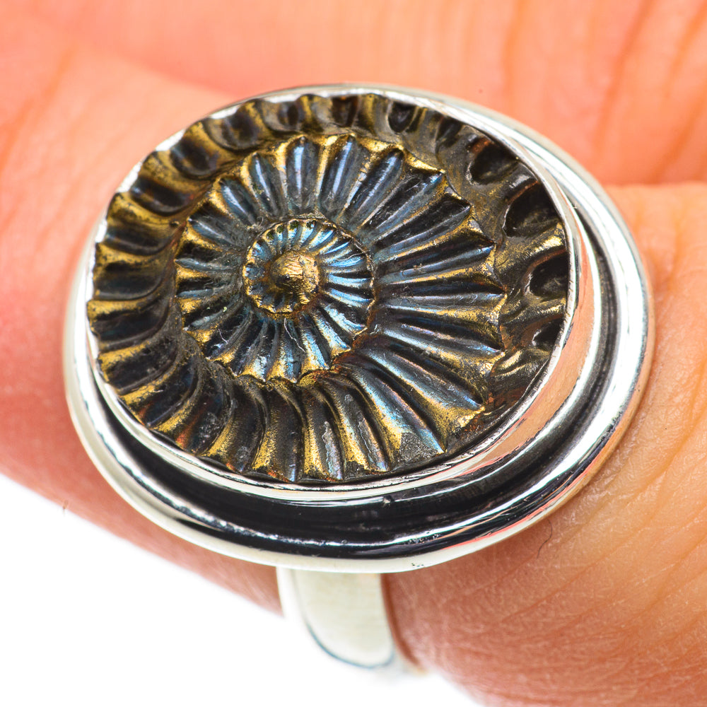 Pyrite Fossil Rings handcrafted by Ana Silver Co - RING63506