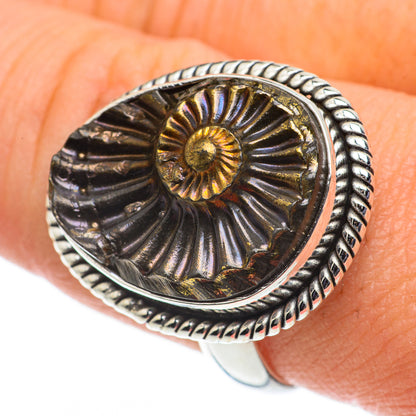 Pyrite Fossil Rings handcrafted by Ana Silver Co - RING63550