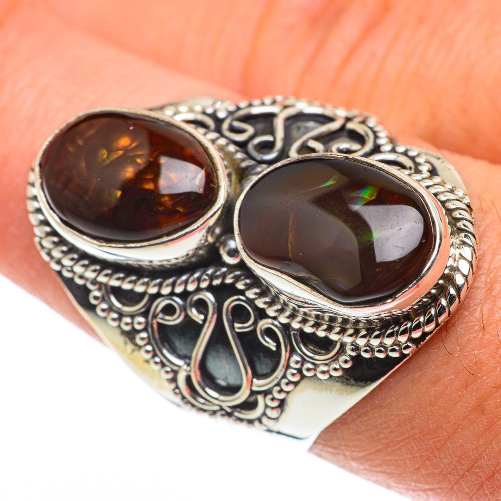 Mexican Fire Agate Rings handcrafted by Ana Silver Co - RING63580