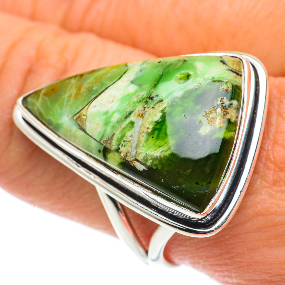 Australian Green Opal Rings handcrafted by Ana Silver Co - RING63600