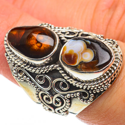 Mexican Fire Agate Rings handcrafted by Ana Silver Co - RING63603