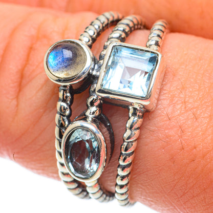 Blue Topaz Rings handcrafted by Ana Silver Co - RING63613