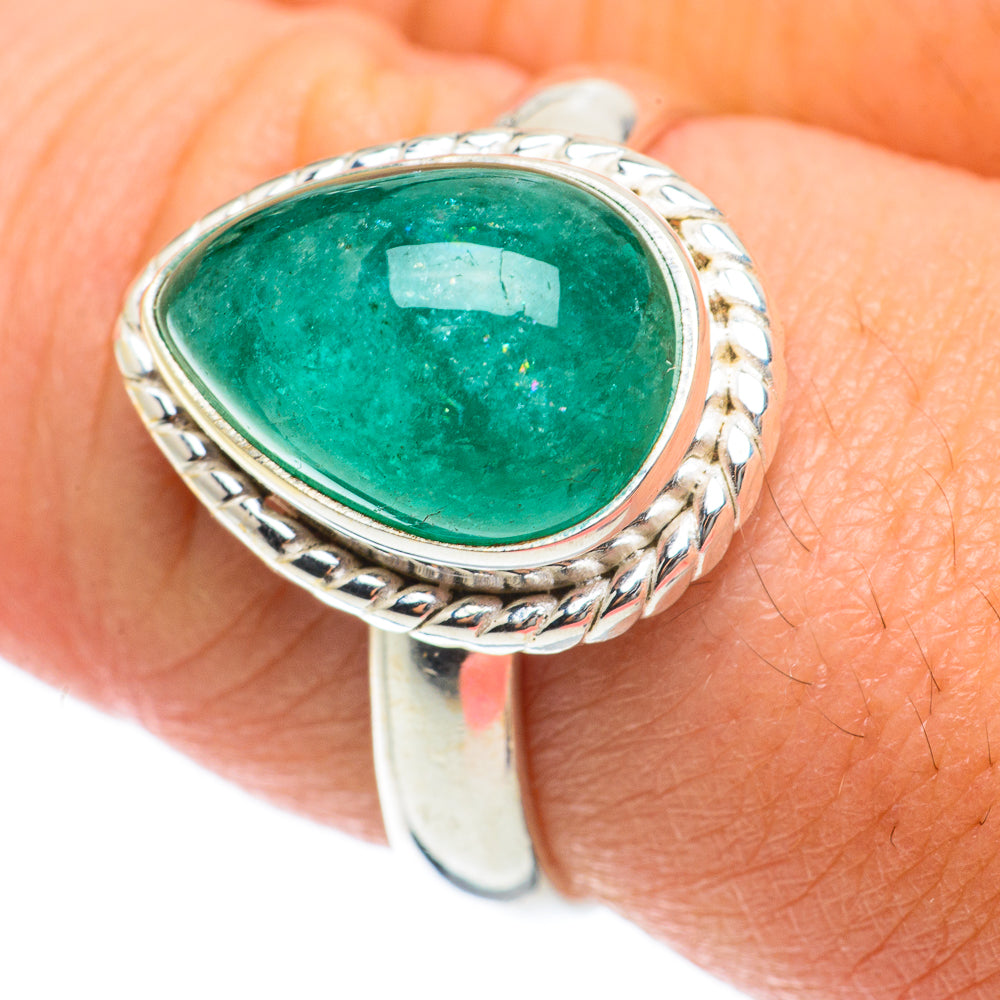 Zambian Emerald Rings handcrafted by Ana Silver Co - RING63617