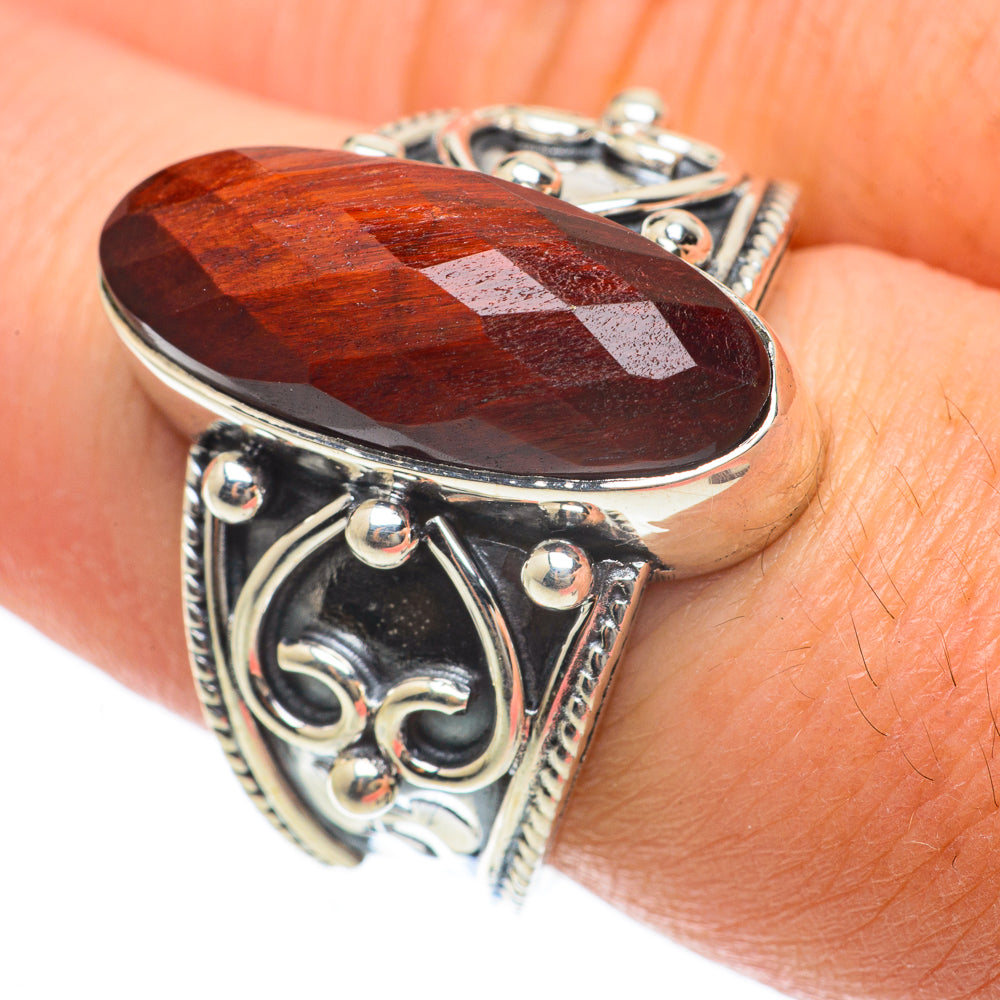 Red Tiger Eye Rings handcrafted by Ana Silver Co - RING63647