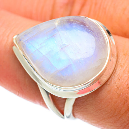Rainbow Moonstone Rings handcrafted by Ana Silver Co - RING63661