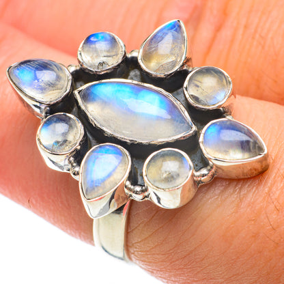 Rainbow Moonstone Rings handcrafted by Ana Silver Co - RING63662