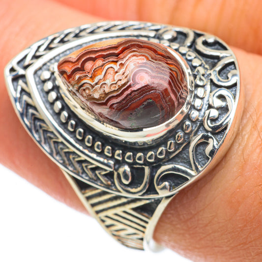 Crazy Lace Agate Rings handcrafted by Ana Silver Co - RING63674
