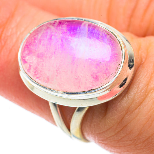 Pink Moonstone Rings handcrafted by Ana Silver Co - RING63678