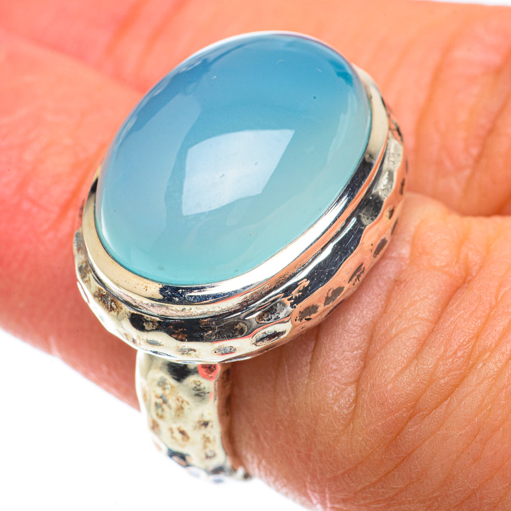 Aqua Chalcedony Rings handcrafted by Ana Silver Co - RING63693