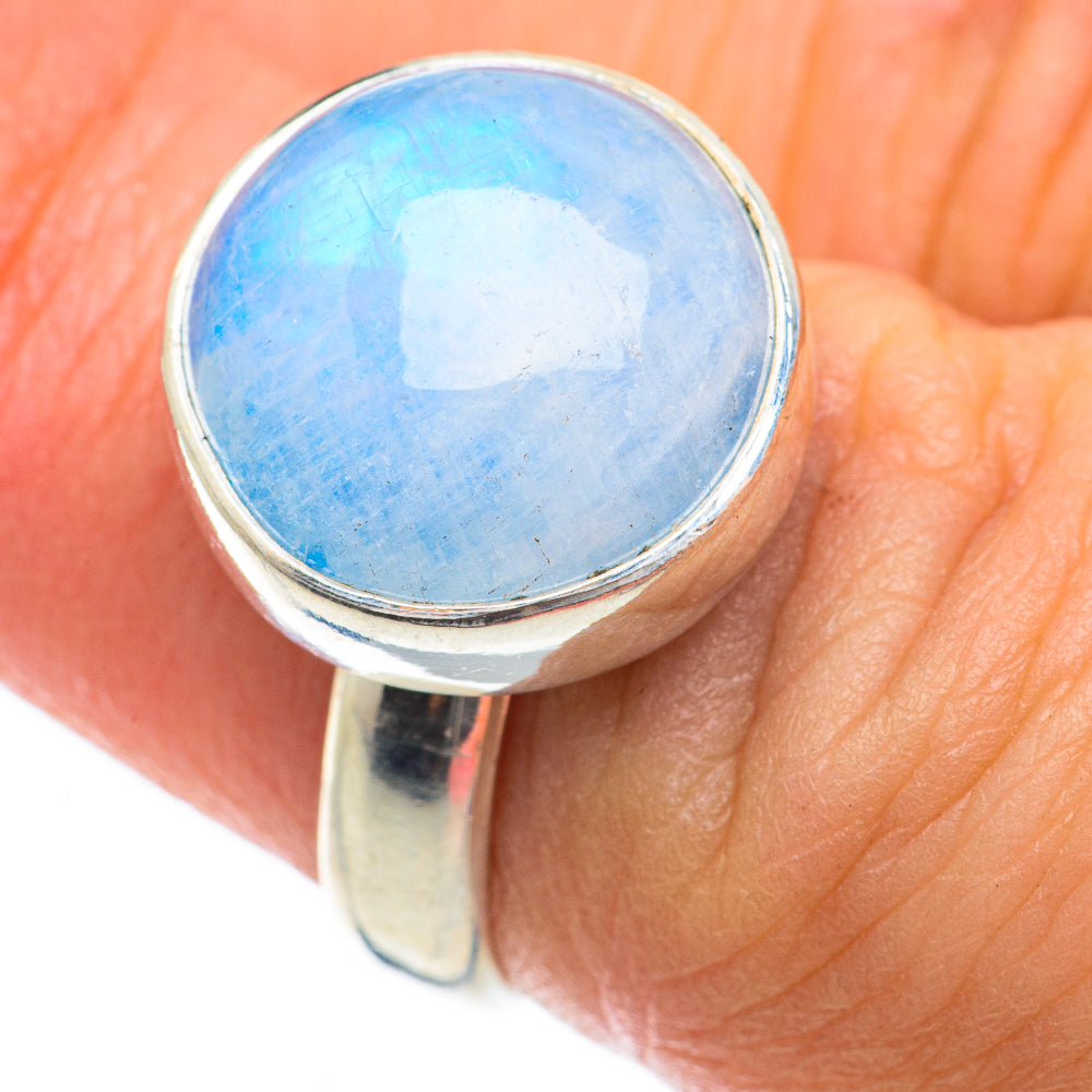 Rainbow Moonstone Rings handcrafted by Ana Silver Co - RING63694