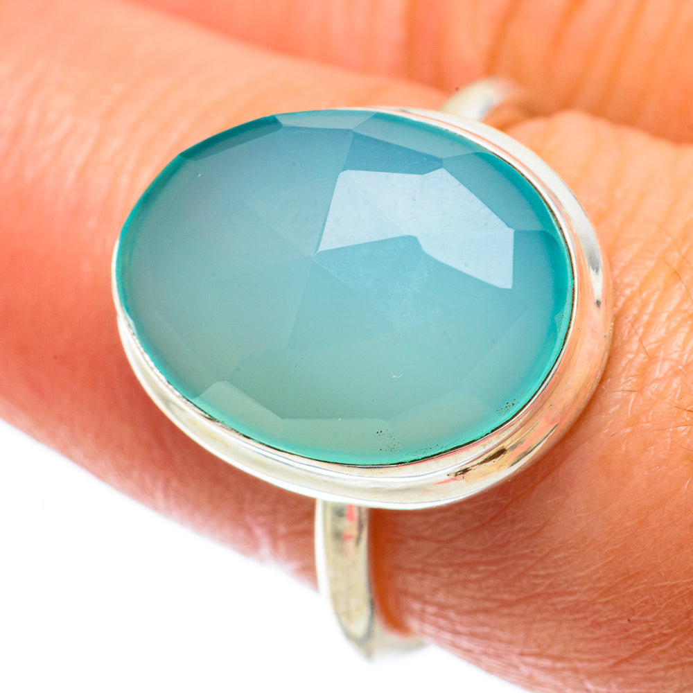 Aqua Chalcedony Rings handcrafted by Ana Silver Co - RING63737